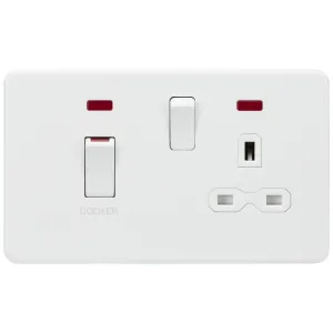 45A DP Switch & 13A Socket with Neons - Matt White