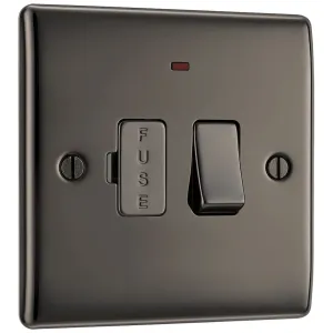 NEXUS METAL BLACK NICKEL SWITCHED 13A FUSED CONNEC