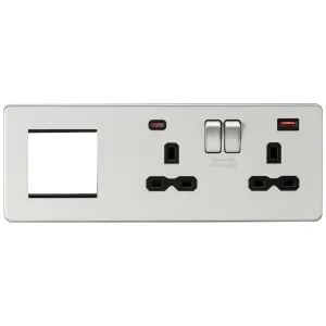 13A 2G DP Socket +2G Modular + Dual USB A+C 12V DC