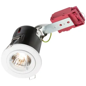 230V 50W Fixed GU10 IC Fire-Rated Downlight in Whi