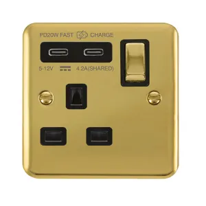 DECO+ 'INGOT' 13A 1 GANG SWITCHED SAFETY SHUTTER S
