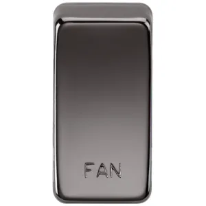 Switch cover "marked FAN" - black nickel