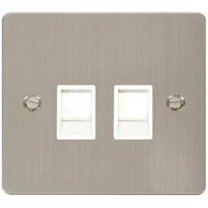 FLAT PLATE TWIN RJ45 SOCKET