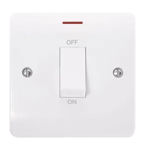 Mode - 50A 1 Gang Double Pole Switch With LED - Wh
