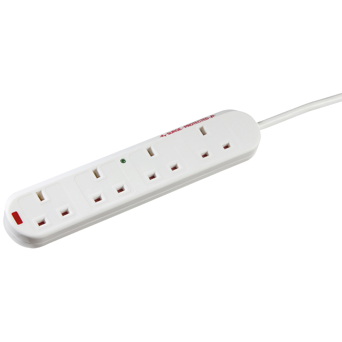 13A 4G 2M Surge Protected Extension Lead with Neon