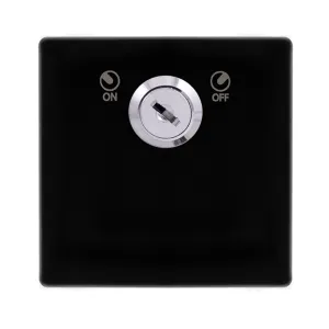 20A DOUBLE POLE KEY LOCKABLE SWITCH - METAL BLACK