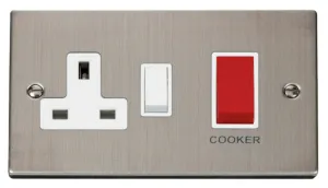 Deco - 50A Cooker Control Unit - Red/White Rockers