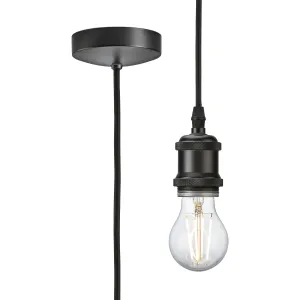 1.8m E27 Vintage Pendant Set - Smoked Bronze