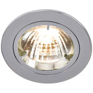 IP20 230V GU10 Chrome Recessed Fixed Twist & Lock