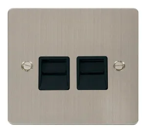 Twin Telephone Socket Secondary  - Black