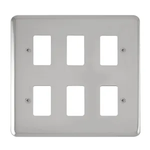 6 Gang GridPro Frontplate - Polished Chrome
