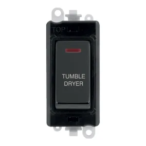20AX Double Pole Switch With LED Module - Black -