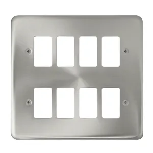 8 Gang GridPro Frontplate - Satin Chrome