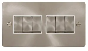 Ingot 10AX 6 Gang 2 Way Switch  - White
