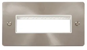 2 Gang Plate 6 In-Line Switch Aperture  - White