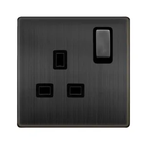 13A INGOT 1 GANG DP SWITCHED SOCKET - MATT BRONZE