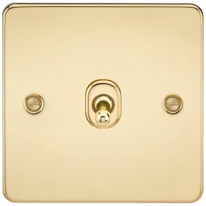 10AX 1G 2-way Toggle Switch - Polished Brass