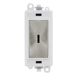 20AX 2 Way Keyswitch Module - White - Satin Chrome