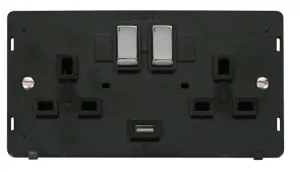 13A 2G Ingot Switched Socket With 2.1A USB Outlet