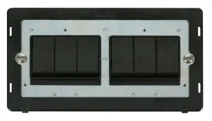 10AX 6 Gang (2 x 3) 2 Way Switch Insert - Black