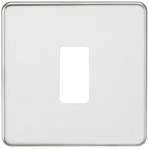 Screwless 1G grid faceplate - polished chrome