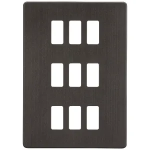 Screwless 9G grid faceplate - smoked bronze