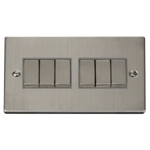 10AX Ingot 6 Gang 2 Way Plate Switch