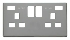 13A 2 Gang Switched Socket With Twin 2.1A USB Char