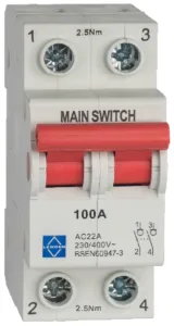 LEWDEN 100A 2P MAIN SWITCH