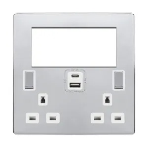 2 GANG 3 PIN SAFETY SHUTTER TYPE A & C USB SWITCHE