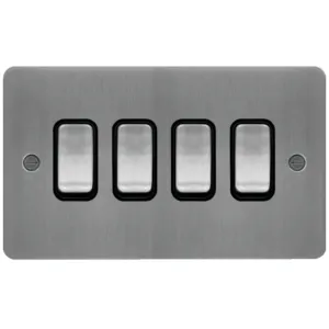 10AX 4 G 2 WAY WALL SWBRUSHED STEEL BK