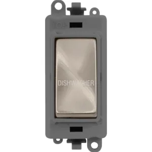 20AX Double Pole Switch Module - Grey - Brushed St