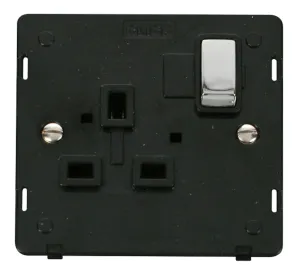 Ingot 1 Gang 13A DP Switched Socket Insert - Black