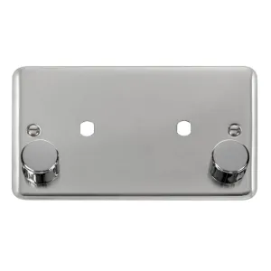 2 Gang Dimmer Plate & Knobs (1630W Max) - 2 Apertu