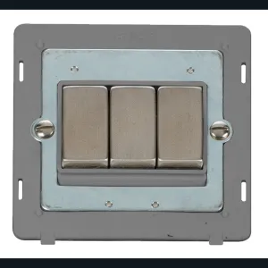 10AX Ingot 3 Gang 2 Way Plate Switch Insert