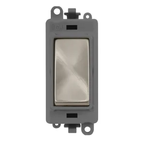 20AX Double Pole Switch Module - Grey - Brushed St