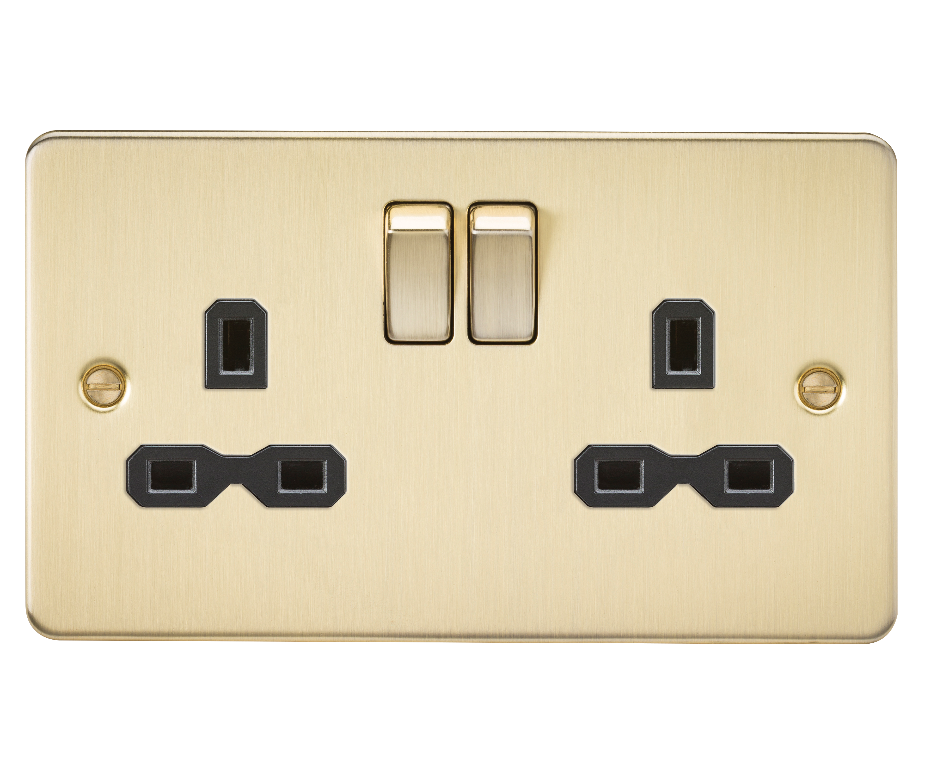 13A 2G DP Switched Socket with Twin Earths - Brush