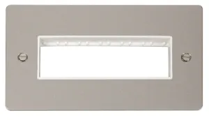 2 Gang Plate 6 In-Line Switch Aperture  - White