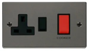Deco - 50A Cooker Control Unit - Red/Black Rockers