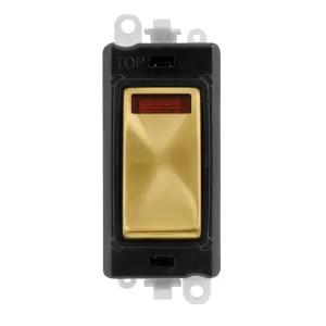 20AX Double Pole Switch With Neon Module - Black -