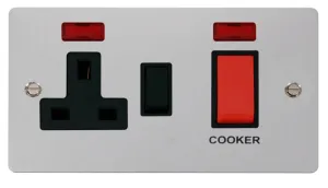 Define - 50A Cooker Control Unit With Neons - Red/