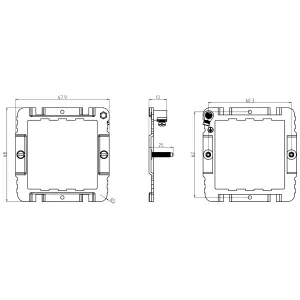 Frame, Mounting for 1-2G Curved Edge, Faceplates