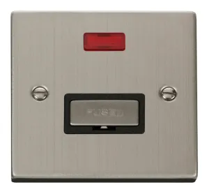 13A Fused 'Ingot' Connection Unit With Neon - Blac
