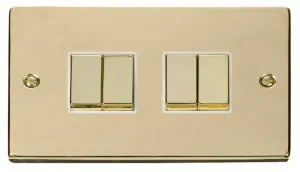 4 Gang 2 Way 'Ingot' 10AX Switch - White