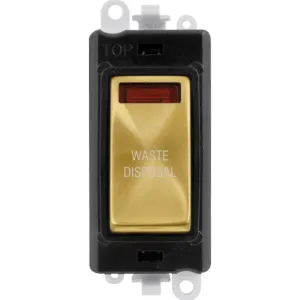 20AX Double Pole Switch With Neon Module - Black -