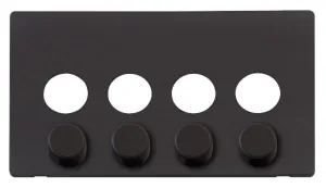 4 Gang Dimmer Switch Cover Plate - Black
