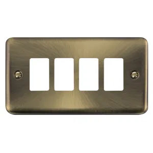 4 Gang GridPro Frontplate - Antique Brass