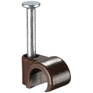 BROWN ROUND CABLE CLIP 7MM QTY 50