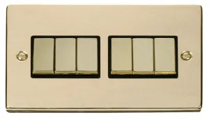 6 Gang 2 Way 'Ingot' 10AX Switch - Black