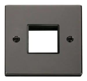 1 Gang Plate Twin Aperture - Black